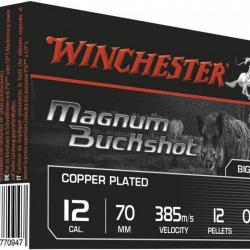 Chevrotines Winchester Buckshot Magnum Cal.12/70 copper plate 45g 12 grains par 5