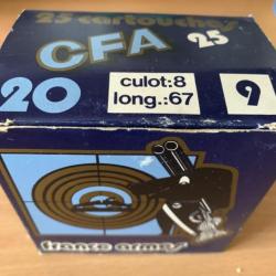 1 boîte de 25 cartouches CFA Cal 20 pb9