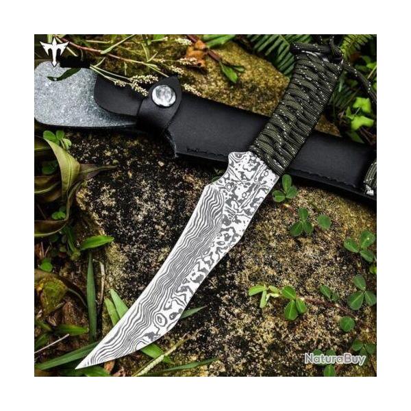 couteau KARAMBIT motif damas damascus tactique custom combat survie pche chasse camping #0021