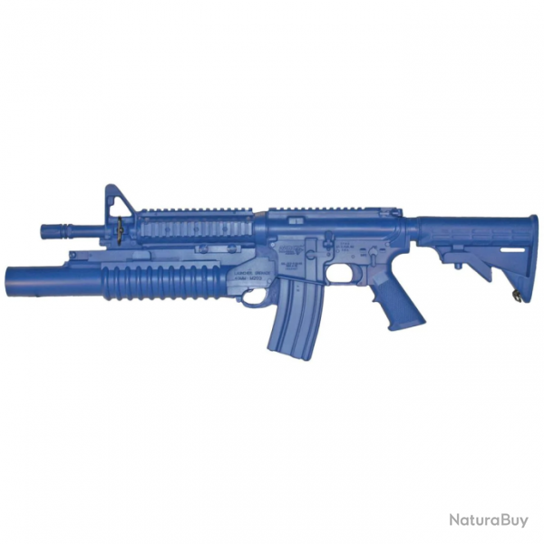 BLACK FRIDAY Fusil d'entranement Blueguns AR15 Flat Top Closed Stock / Rail / M203 Bleu