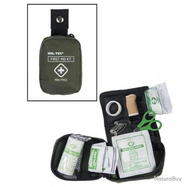 Kit premiers secours Mini Pack Mil-Tec - Vert olive