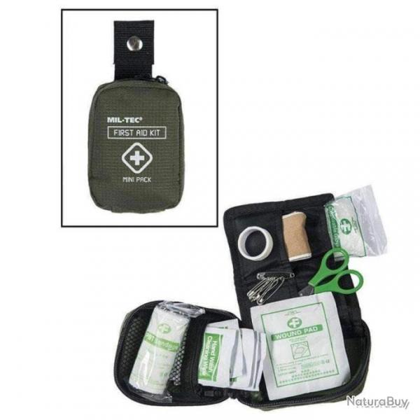 Kit premiers secours Mini Pack Mil-Tec - Vert olive