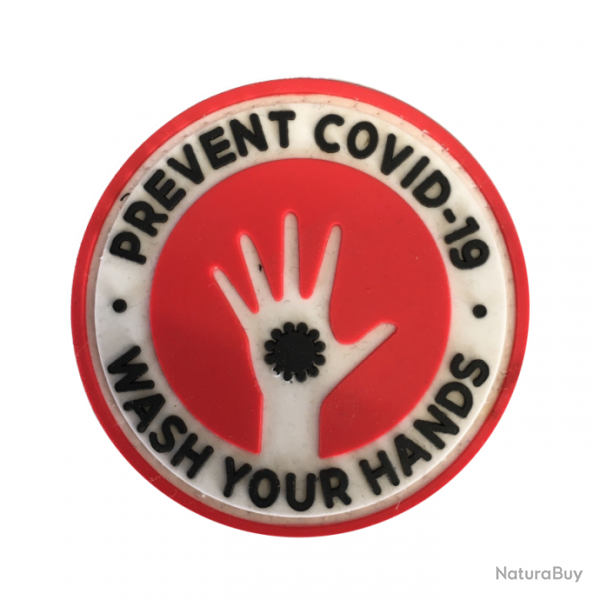 Morale patch Prevent Covid-19 Wash Your Hands Mil-Spec ID - Rouge