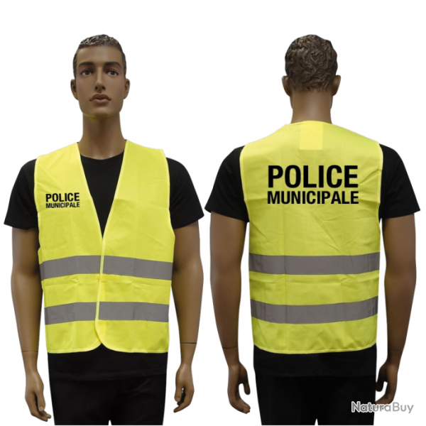 Gilet Fluo Haute Visibilit Police Municipale Patrol Equipement - Jaune
