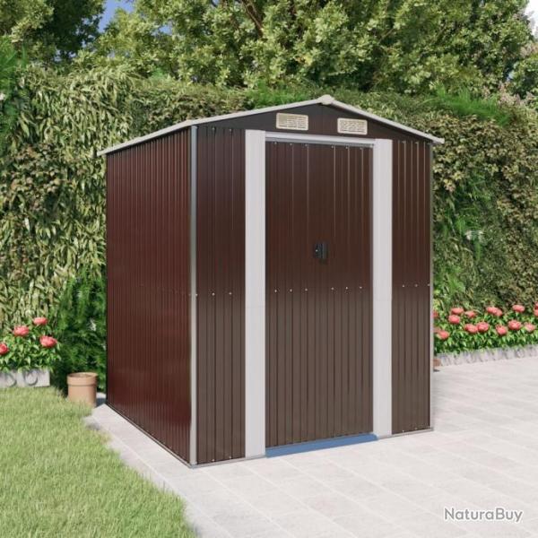 Abri de jardin Marron fonc 192x191x223 cm Acier galvanis