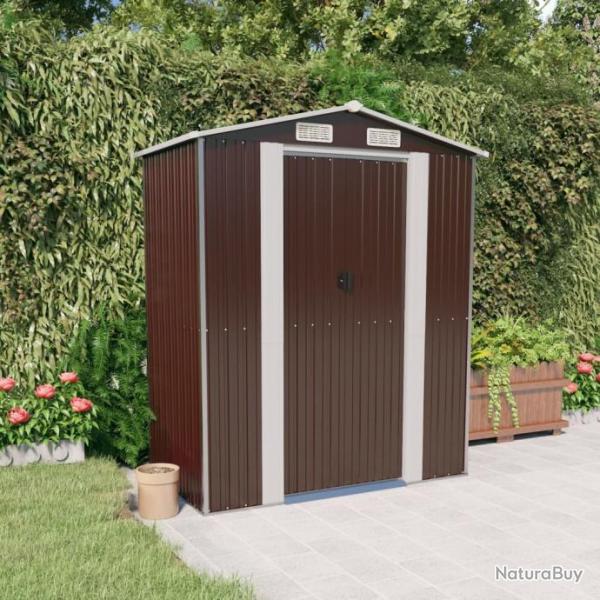 Abri de jardin Marron fonc 192x108x223 cm Acier galvanis