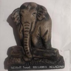 ANCIEN MINI PANNEAU PUBLICITAIRE ELEPHANT WHITTALL TRAVEL KUONI SRI LANKA