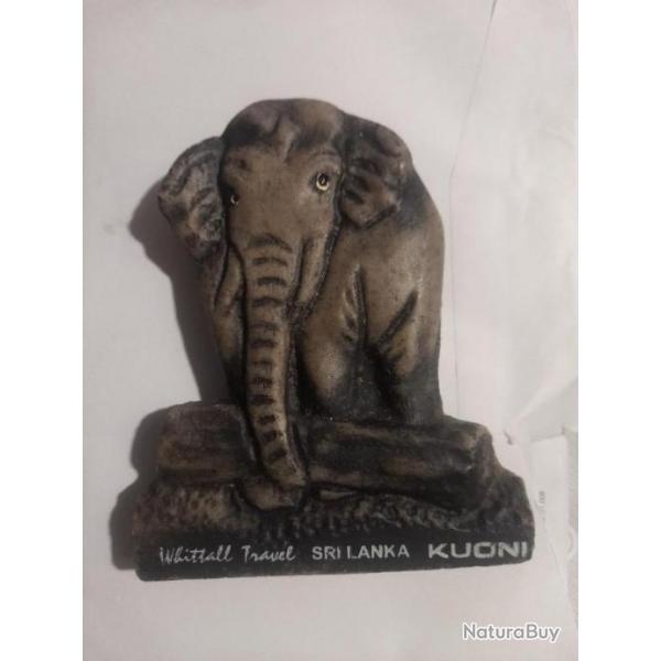 ANCIEN MINI PANNEAU PUBLICITAIRE ELEPHANT WHITTALL TRAVEL KUONI SRI LANKA