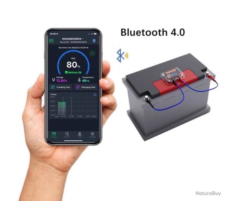 Moniteur de batterie sans fil Bluetooth 4.0 12V BM6 avec application de  contrôleLIVR. OFFERTE - Accessoires divers (9723449)