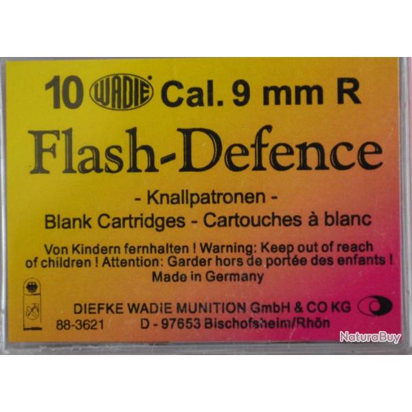 WADIE - CARTOUCHES 9MM/380 FLASH DEFENCE A BLANC X10