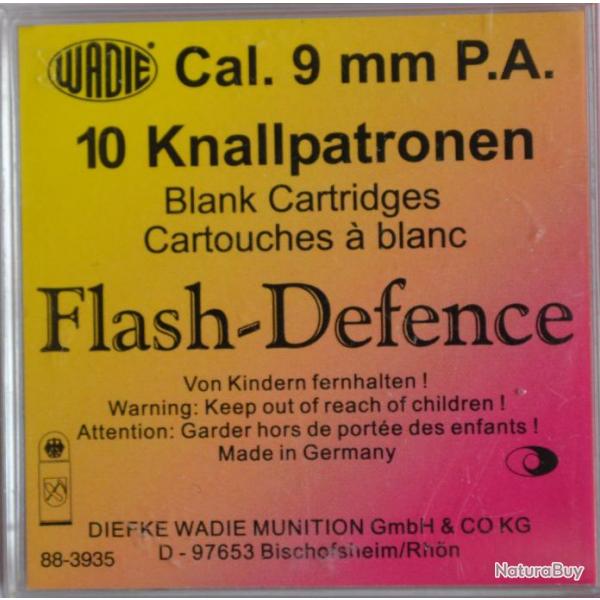 WADIE - CARTOUCHES 9MM PA FLASH DEFENCE A BLANC X10
