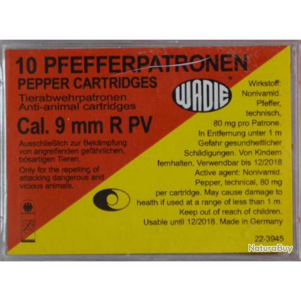 WADIE - CARTOUCHES 9MM/380 PV PEPPER GAZ X10