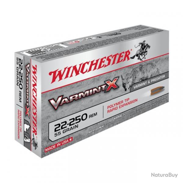 WINCHESTER - BALLES 22-250REM VARMINT X 55GR X20