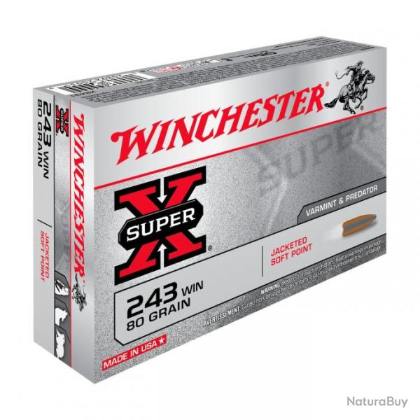 WINCHESTER - BALLES 243WIN SUPER X PSP 80GR X20