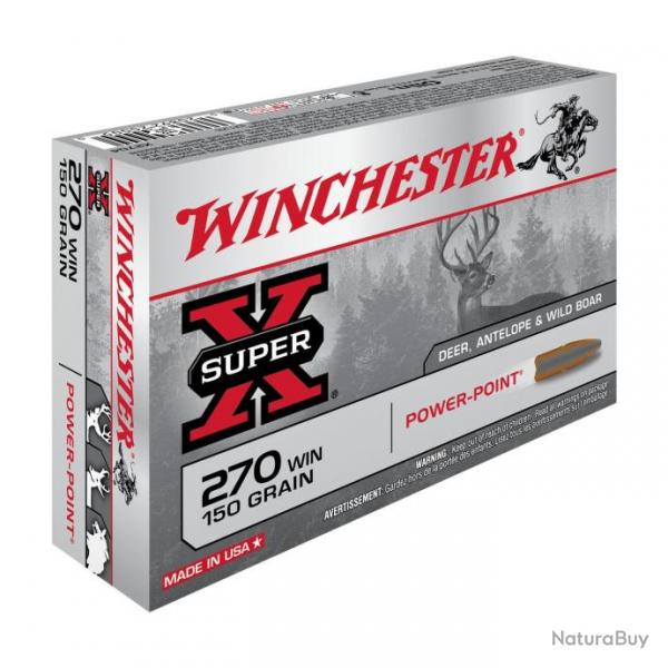 WINCHESTER - BALLES 270WIN SUPER X POWER POINT 150GR X20