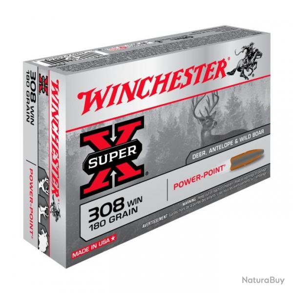 WINCHESTER - BALLES 308WIN SUPER X POWER POINT 180GR X20