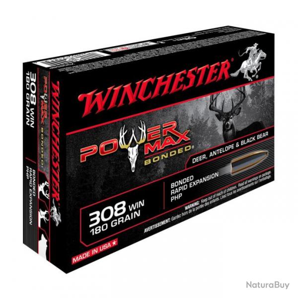 WINCHESTER - BALLES 308WIN POWER MAX BONDED 180GR X20