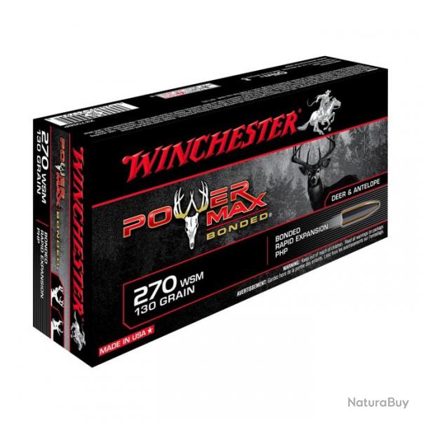 WINCHESTER - BALLES 270WSM POWER MAX BONDED 130GR X20
