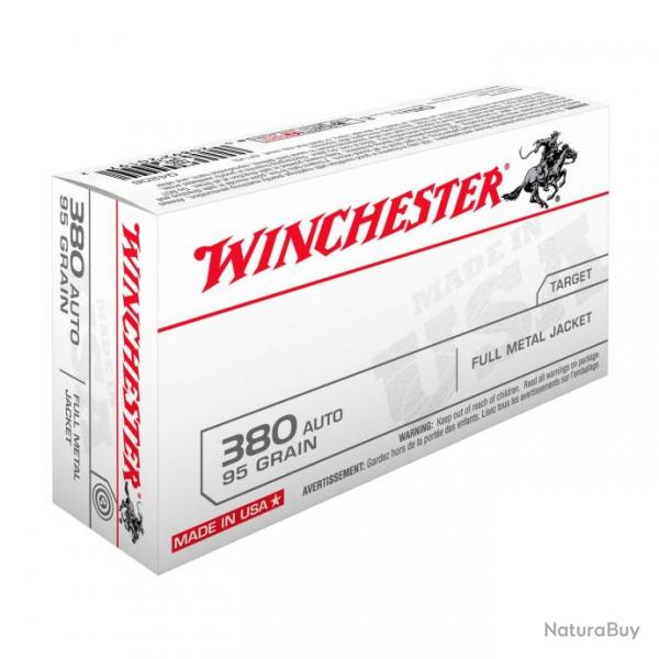 WINCHESTER - BALLES 380 AUTO PI USA 95GR FMJ X50