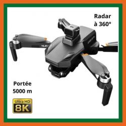 Drone pro 8K double caméra - GPS - 30 mns en vol - 5km de portée - Avec radar anti obstacles
