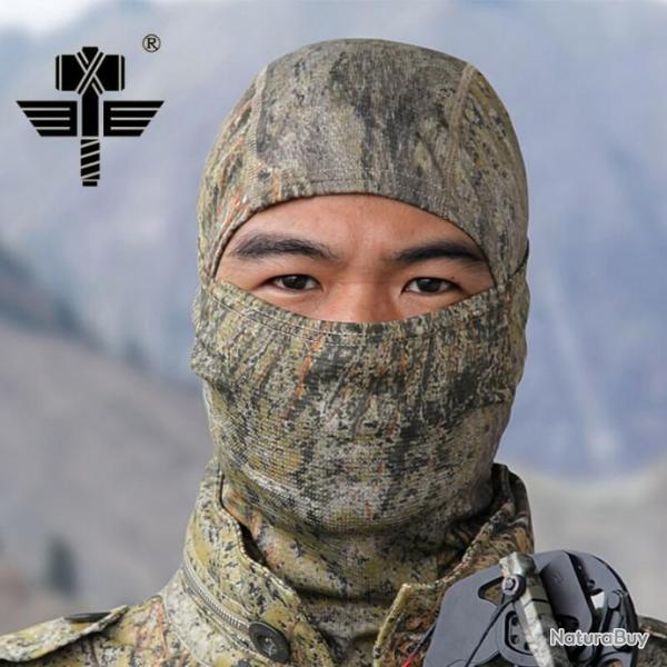 Cagoule Camo Fort 3 positions Extensible Elastique Chasse Airsoft