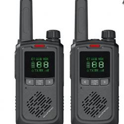 2 pièces Baofeng BF-T17 compak noir talkie-walkie UHF 16 canaux LIVRAISON OFFERTE