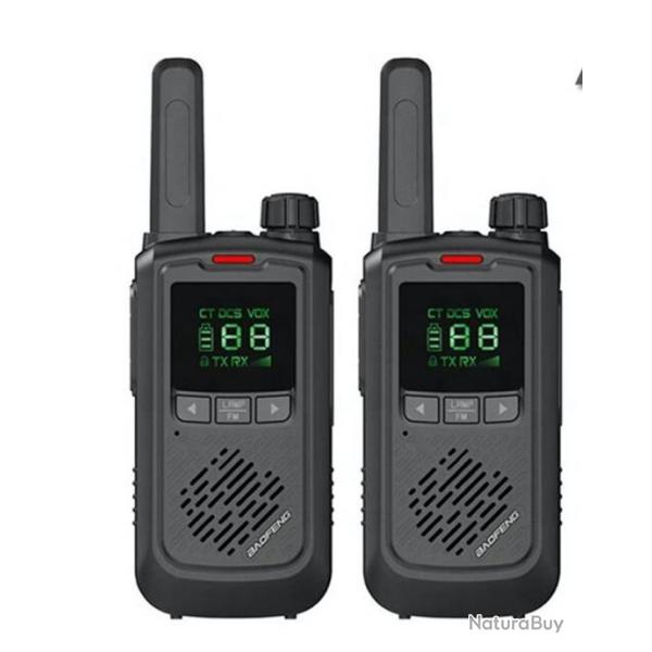 2 pices Baofeng BF-T17 compak noir talkie-walkie UHF 16 canaux LIVRAISON OFFERTE