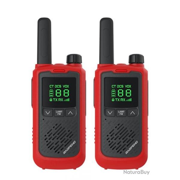 2 pices Baofeng BF-T17 compak rouge talkie-walkie UHF 16 canaux LIVRAISON OFFERTE
