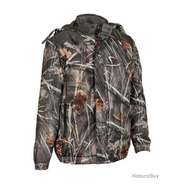 Veste De Chasse Coupe Vent Et Chaude Percussion Camo Roseau