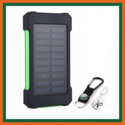 Power bank solaire 200000mAh - Eclairage LED - Vert - Livraison gratuite et rapide
