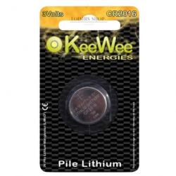 Pile plate CR2016 3 VOLTS sous blister KeeWee Energies