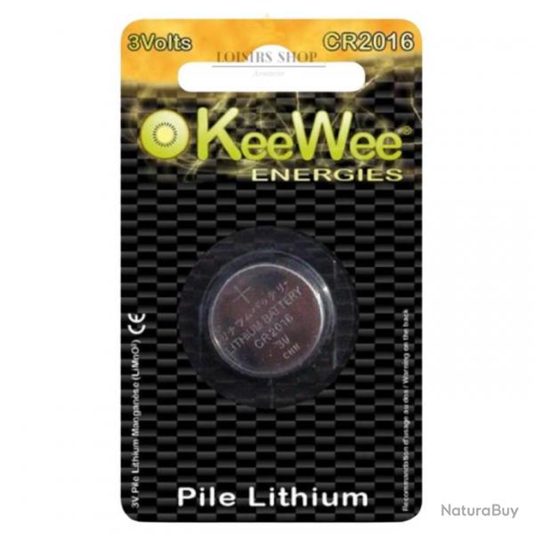Pile plate CR2016 3 VOLTS sous blister - KeeWee Energies