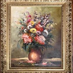 Huile sur toile bouquet de fleurs Robert MOGISSE