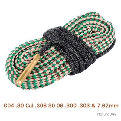 Bore Cleaner Gun Barrel Cleaning Rope - Fast 10-Second Clean For .30 Cal .308 7.62mm & More