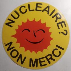 Autocollant année 90 : "nucléaire non merci".