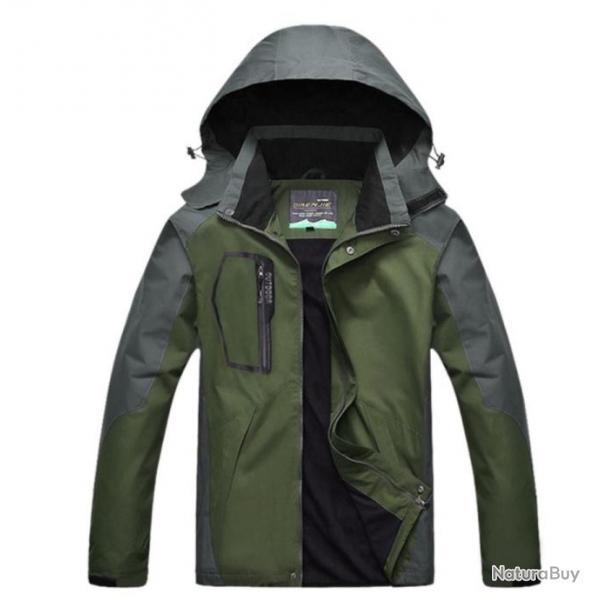 Veste de Randonne vert pour homme , impermable coupe vent.....livraison offerte