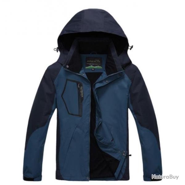 Veste de Randonne bleu pour homme , impermable coupe vent.....livraison offerte
