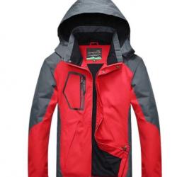 Veste de Randonnée ROUGE pour FEMME , imperméable coupe vent.....livraison offerte
