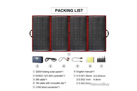 Pack complet Panneau solaire pliable Portable 300W avec régulateur 12V,  FlexibleLIVRAISON OFFERTE - Equipements solaires (9730952)