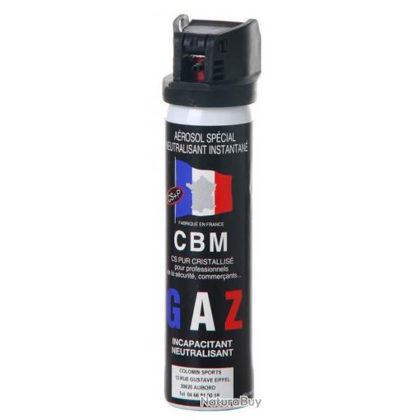 CBM - Bombe Gaz CS Capot Clapet 75ml