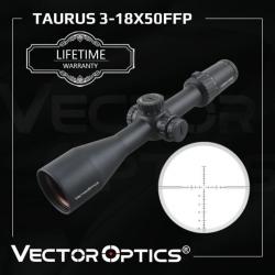 Vector Optics Taurus 3-18x50 FFP  Lunette Visée Chasse Tactique Longue Vue Réticule Verre 1/10MIL
