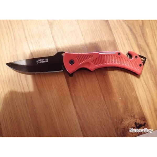 Couteau pompier rouge 21cm