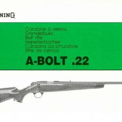 Manuel pour la carabine BROWNING ABOLT cal 22 long rifle