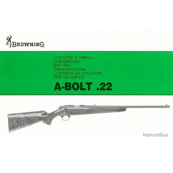 Manuel pour la carabine BROWNING ABOLT cal 22 long rifle