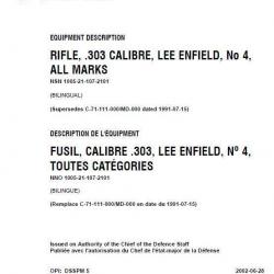 5 manuels de fusils LEE ENFIELD N°4 cal.303