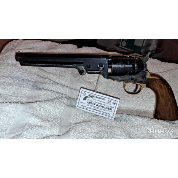 COLT 1851 NAVY EUROARMS Cal.44 1975 + 1 boite 6 cartouches papier EN BON TAT  SAISIR xxx 225  xxx