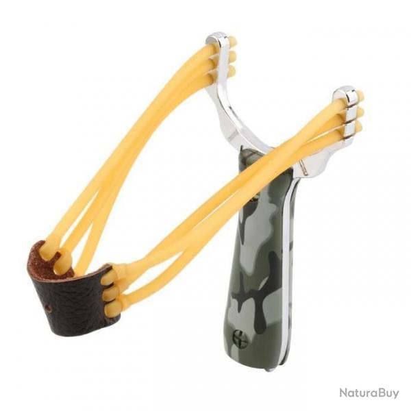 Fronde Lance Pierre Camouflage Ultra Puissante  3 Elastiques Chasse Camping Randonne
