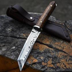 couteau damas damascus martelé tanto tactique survie style japonais collection custom  #0078