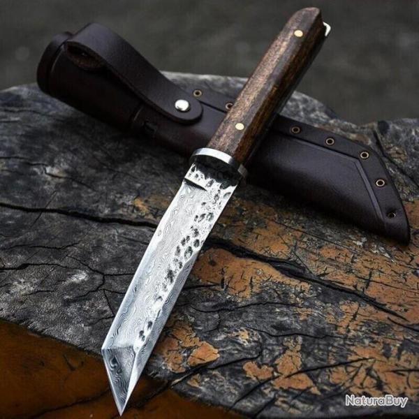 couteau damas damascus martel tanto tactique survie style japonais collection custom  #0078