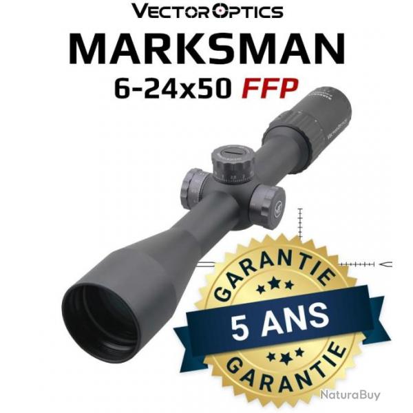 PROMO!! Lunette de tir Vector Optics Marksman 6-24x50FFP chasse tir longue distance GARANTIE 5 ANS!!